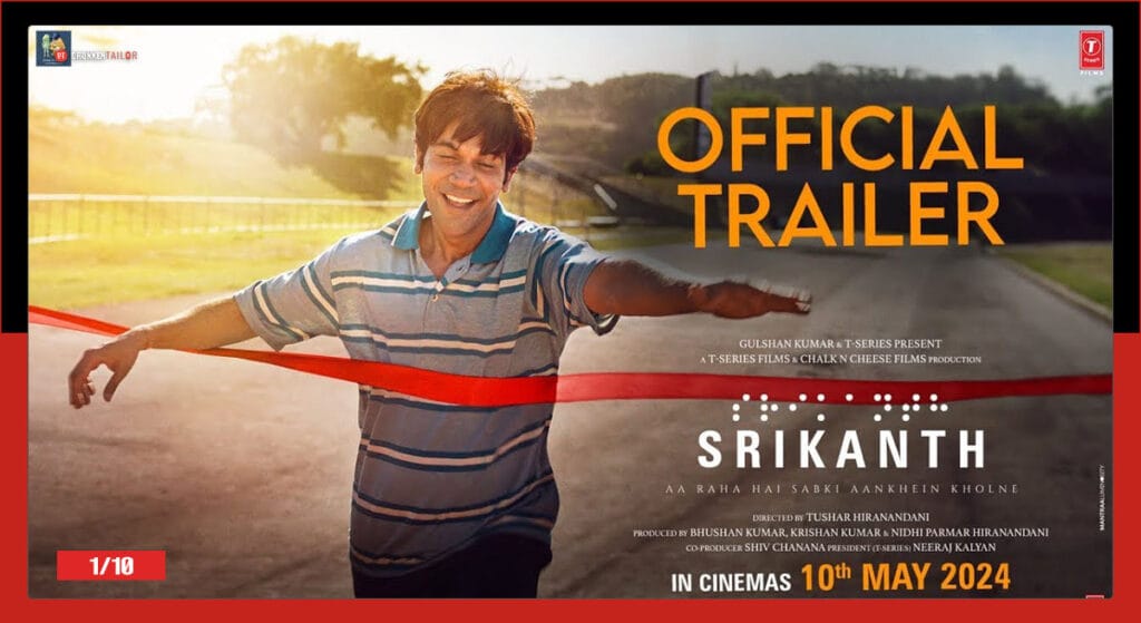 Srikanth: Starring RajKummar Rao on number one of the top 10 bollywood movies of 2024