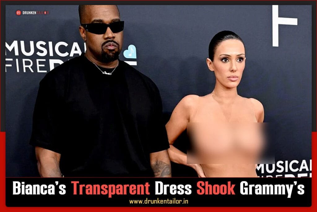 Bianca Censori wear's transparent dress at grammy's